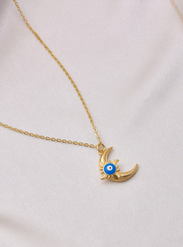 Sun & Moon Evil Eye Necklace