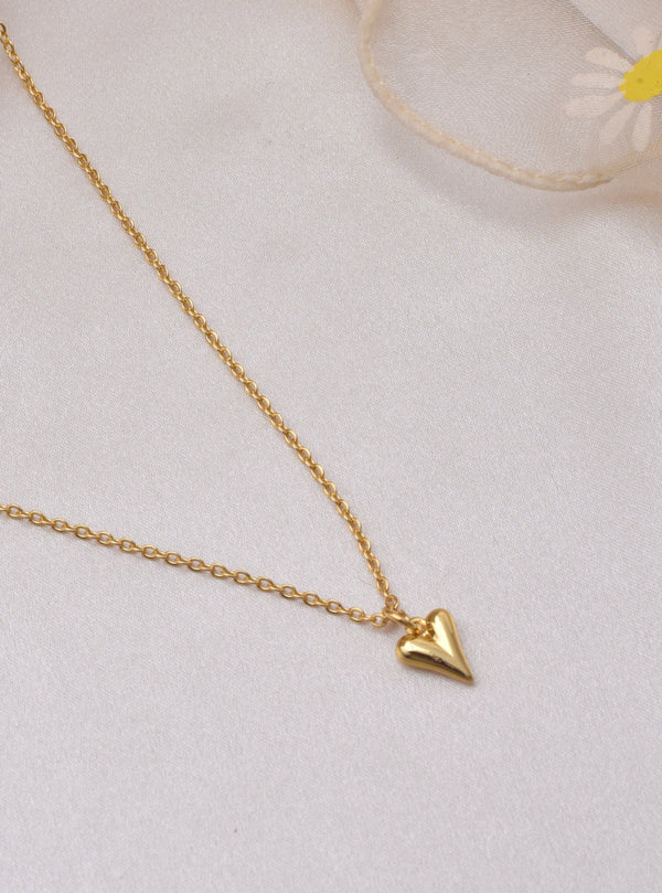 Smooth Heart Gold Plated Necklace