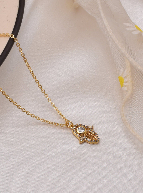 Solitaire Hamsa Necklace