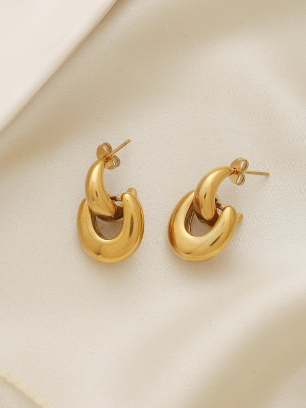 Dazzlin Gold Double Hoops