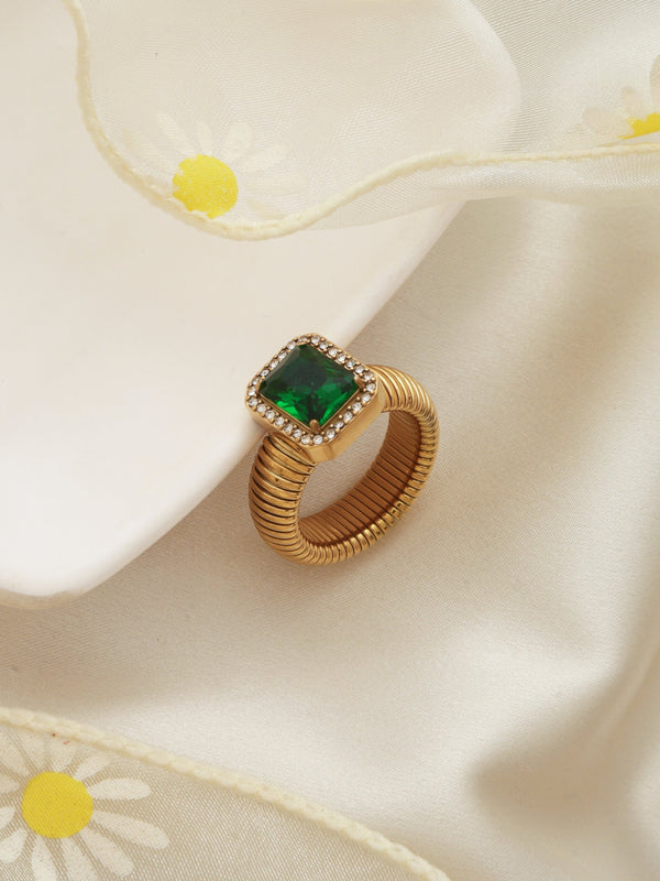 Square Emerald Ring