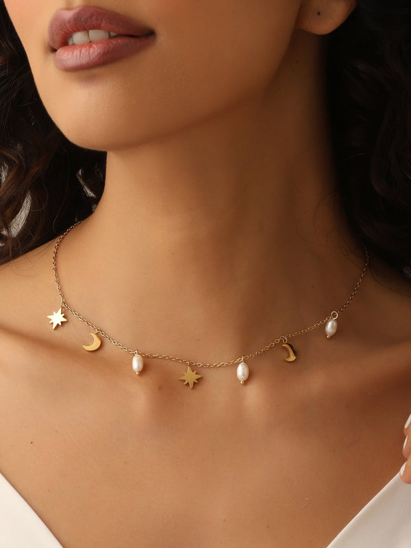 Boho Star Moon Necklace