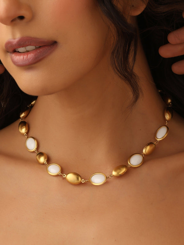 While Opal Stone Necklace