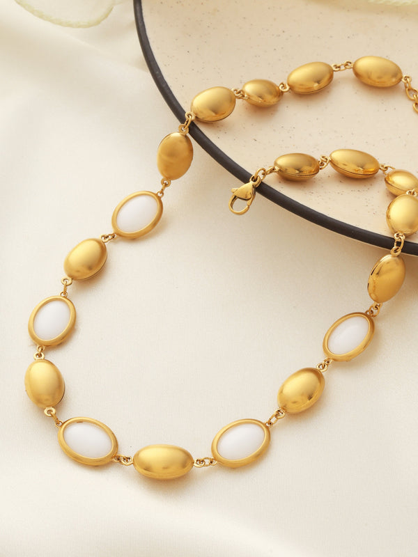 While Opal Stone Necklace