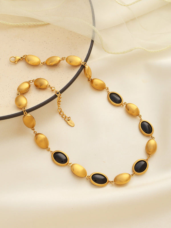 Black Opal Stone Necklace