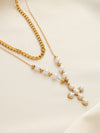 Layered Pearl Cross Necklace