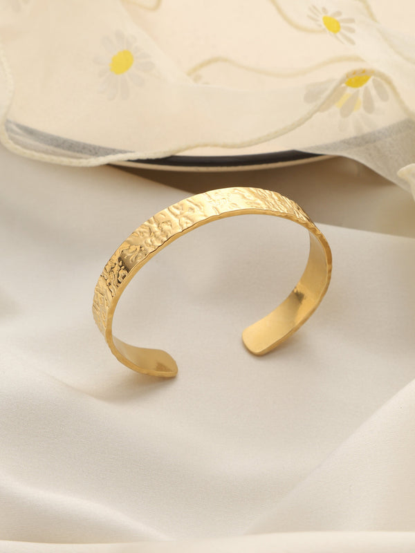 Hammered Gold Cuff Bangle