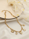 Anti-Tarnish Gold Plated Charms Necklace