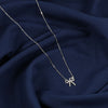 Silver Crystal Bow Necklace