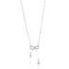 Silver Pearl Bow Elegance Necklace
