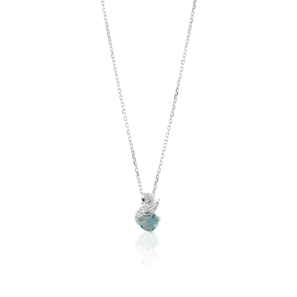 Silver Swan Embrace Necklace