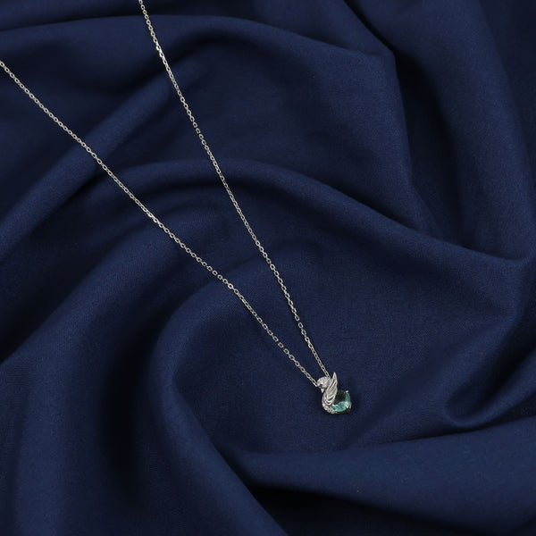 Silver Swan Embrace Necklace