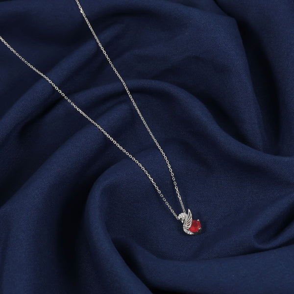 Silver Swan Embrace Necklace