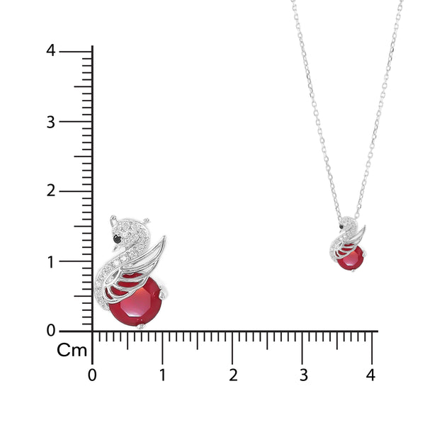 Silver Swan Embrace Necklace