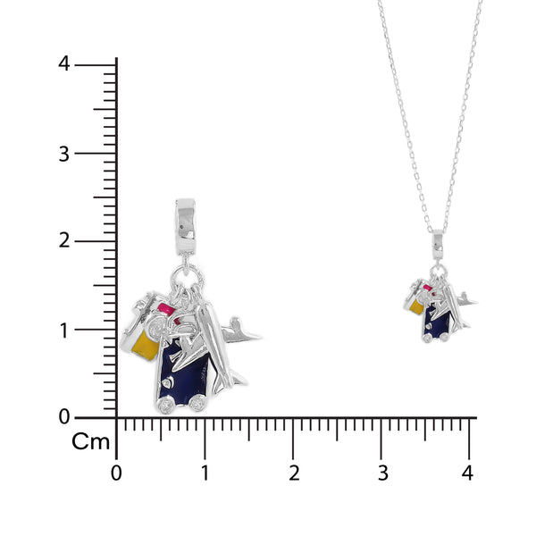 Silver Travel Charm Necklace