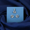 Silver Halo Triangle Pendant & Earrings Set
