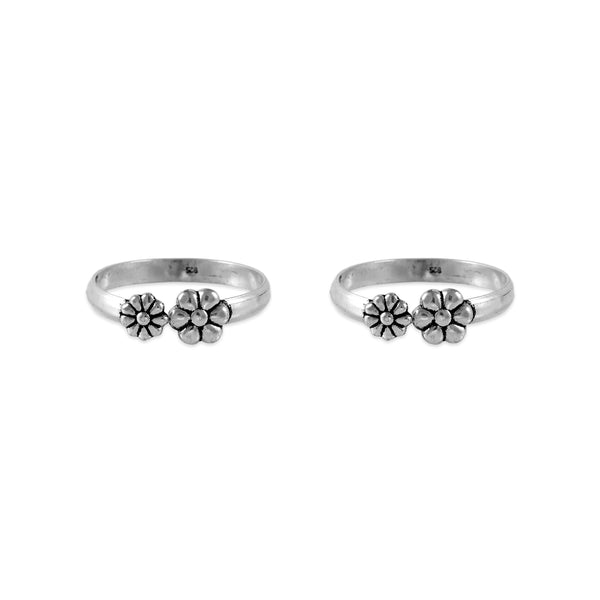 925 SILVER FLOWER TOE RING