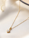 Minimal Heart Solitaire Necklace