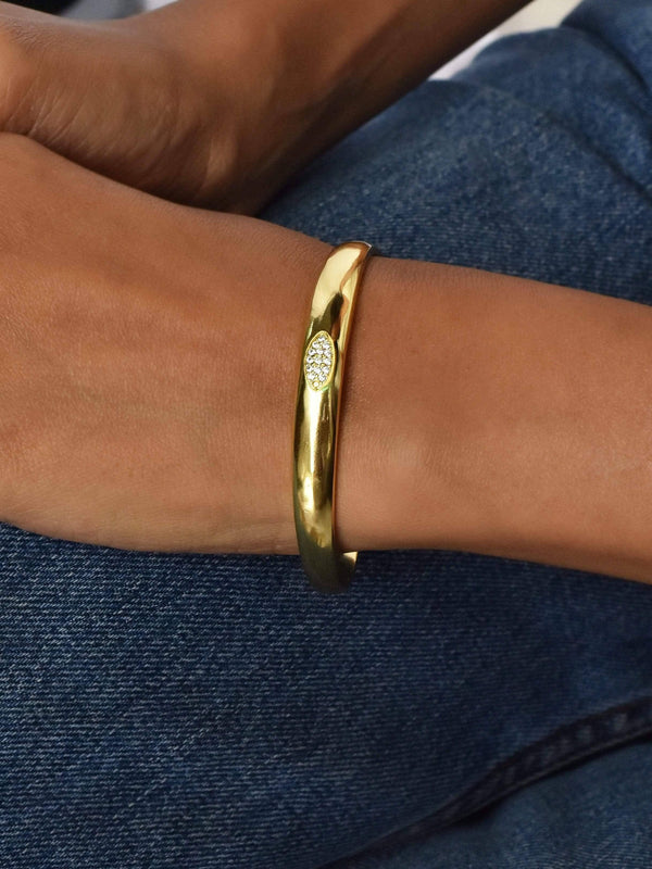 18K Gold Plated Evil Eye Cuff Bangle
