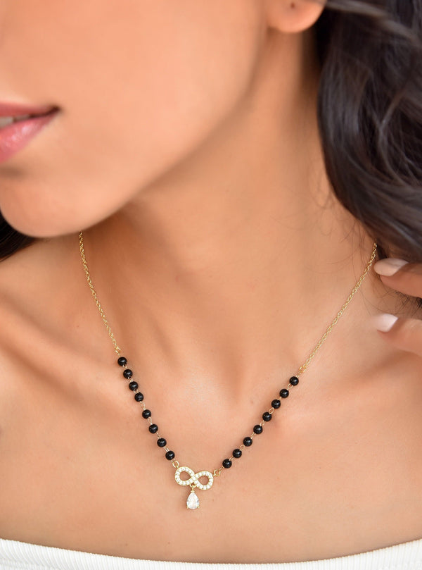 18K Gold Plated Infinity Solitaire Mangalsutra Necklace