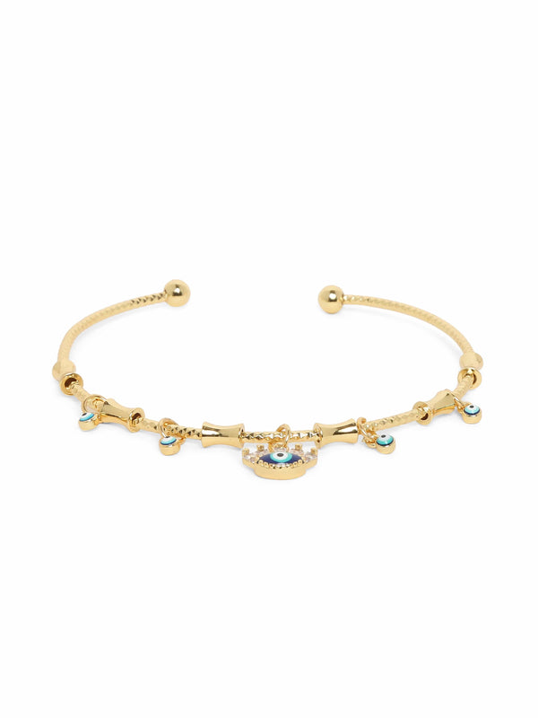 Brinly Evil Eyes Charm Bangle