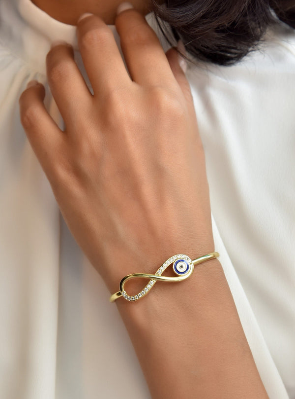 Infinity Evil Eye Cuff