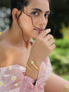 Serpentine Cuff Bracelet Handcrafted In 18K Gold Plate