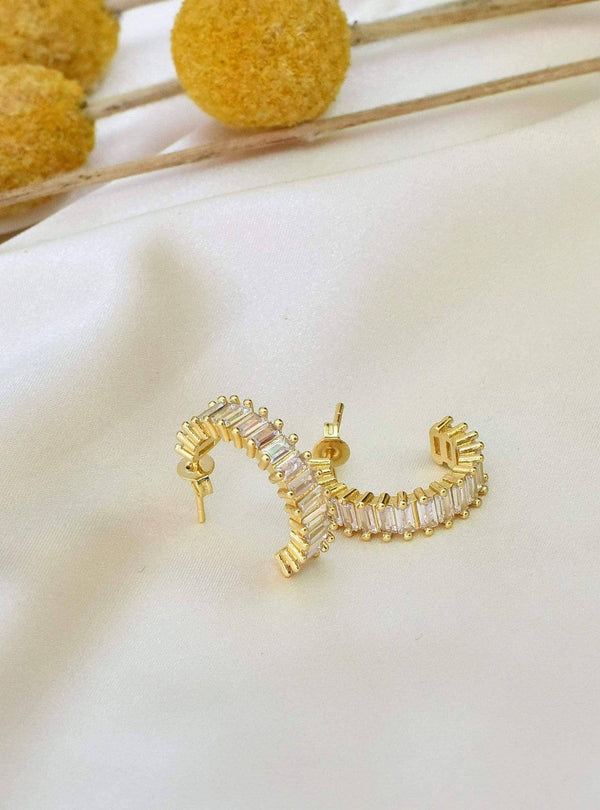 Austrian Crystal Studded Hoop Earrings