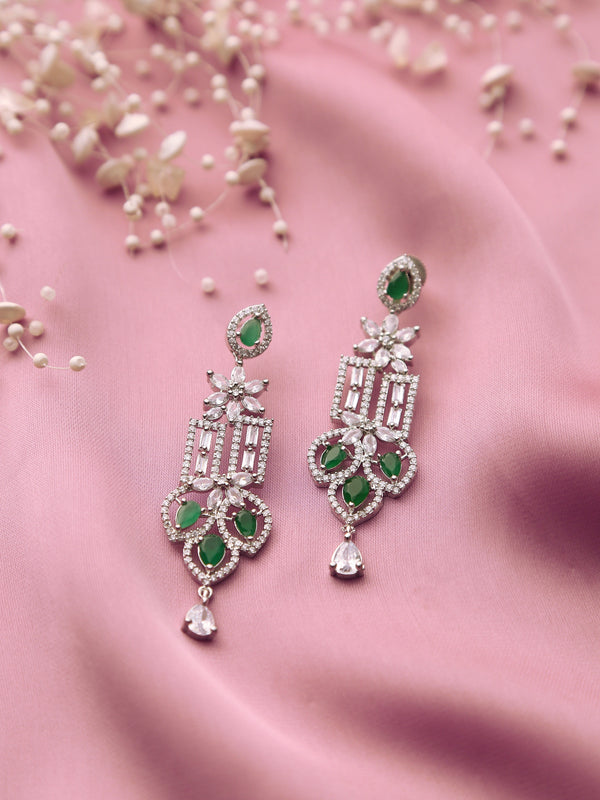 Midnight Green Diamante Earrings