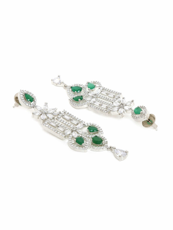 Midnight Green Diamante Earrings