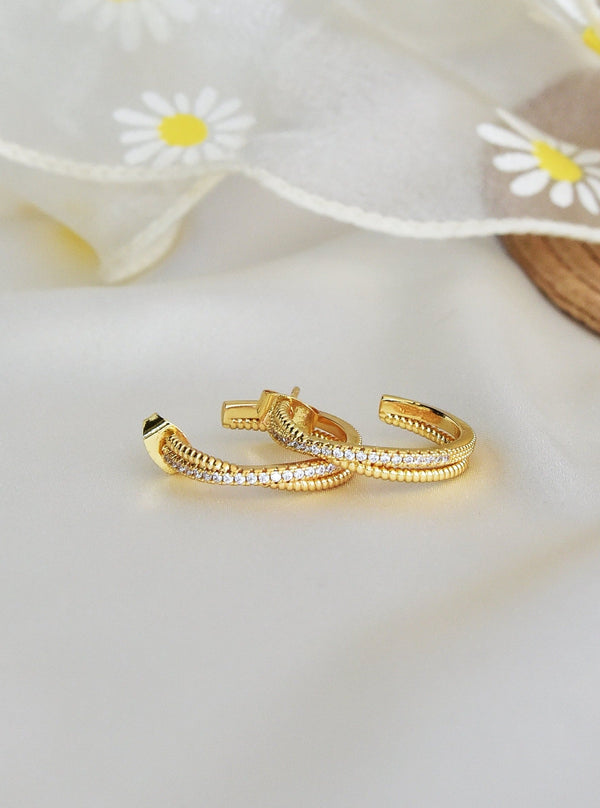 Tripe Twist Hoop Earrings