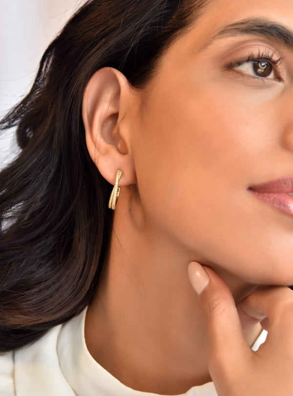 Tripe Twist Hoop Earrings