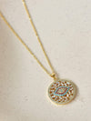 Amyra Round Gold Plated Evil Eye Necklace