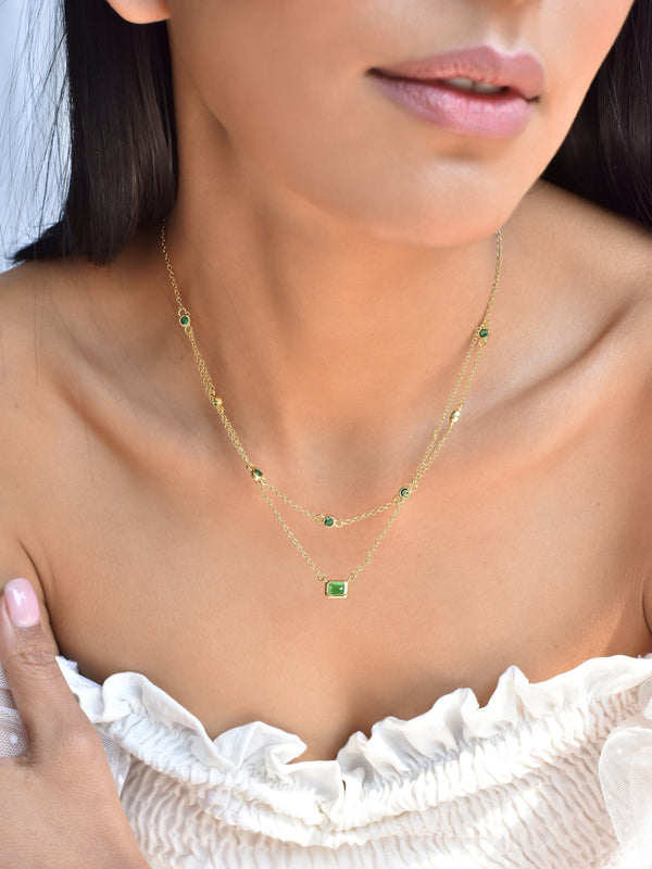 Majestic Emerald Layered Necklace