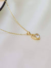 Gold Plated Solitaire Heart Necklace