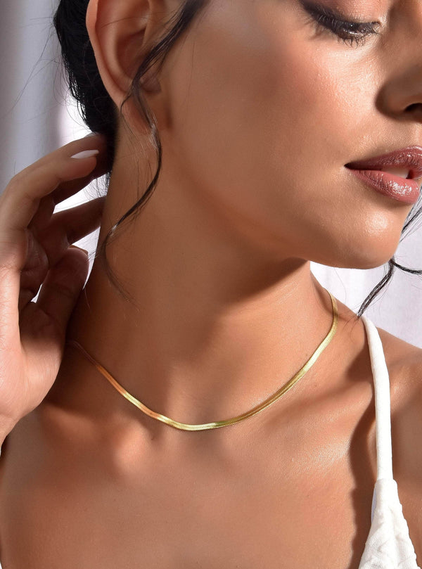 Waterproof Gold Plated Snake Chain Necklace