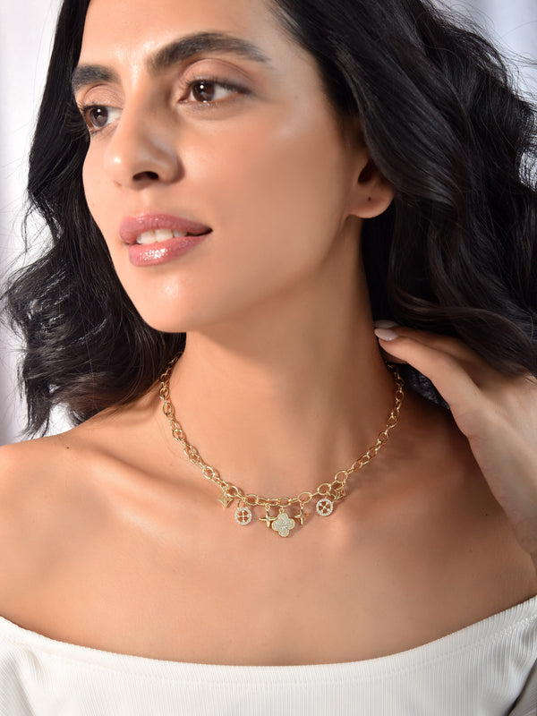 Vivid Clover Charms Necklace