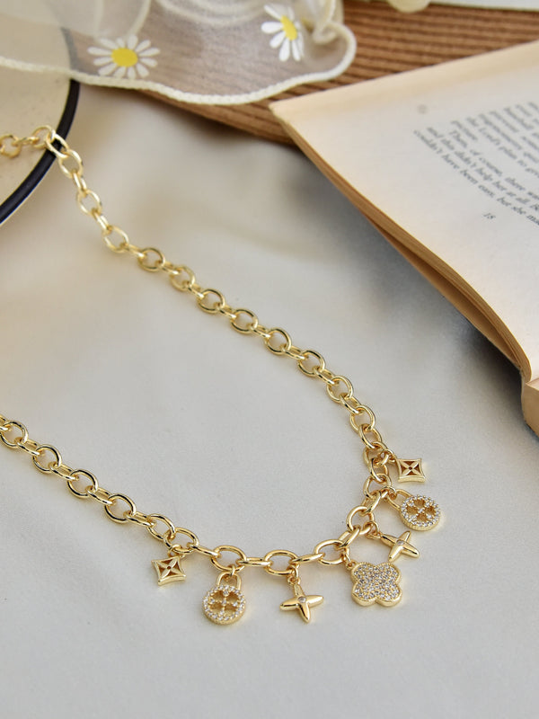Vivid Clover Charms Necklace