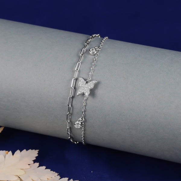 925 SILVER BUTTERFLY CHARM BRACELET