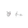 Rosé Pearl Charm Stud Earrings