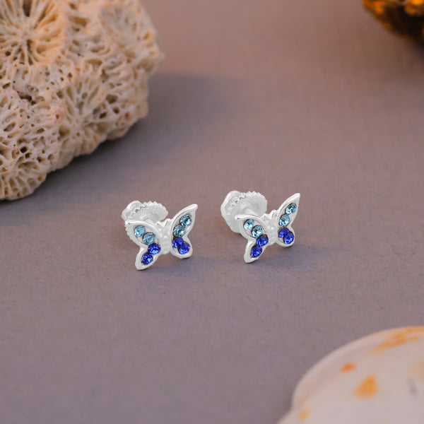 Azure Butterfly Stud Earrings