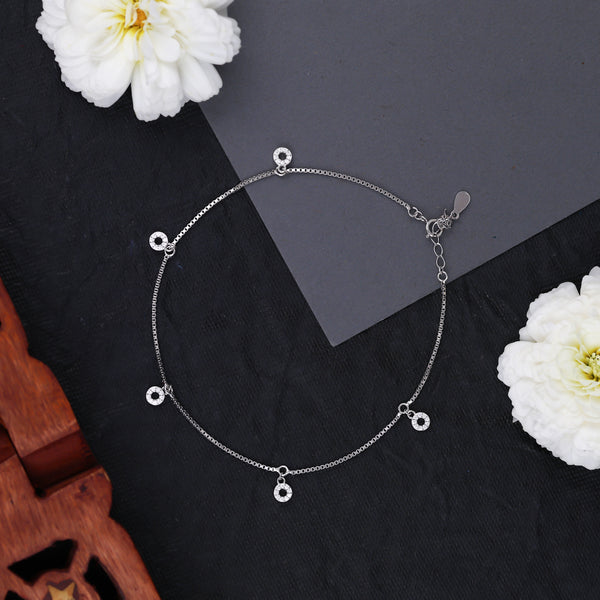 Twinkle Disc Women’s Silver Anklet
