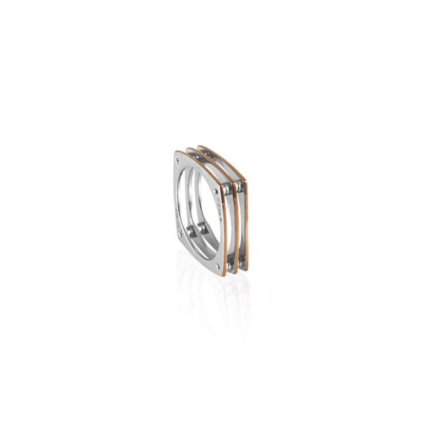 TriFrame Dual-Tone Statement Ring