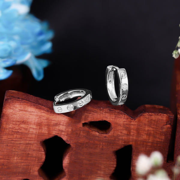 Icona Screw-Set Diamond Huggies