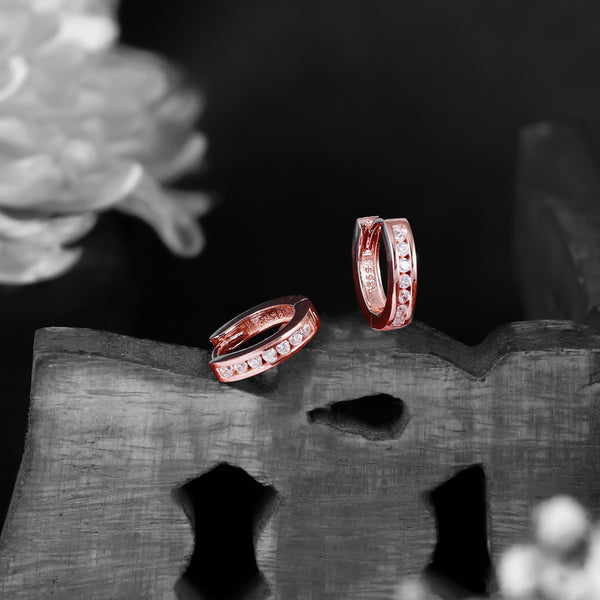 Eterna Rose Gold Diamond Hoops