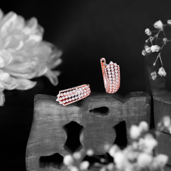 Rosé Cascade Diamond Huggies