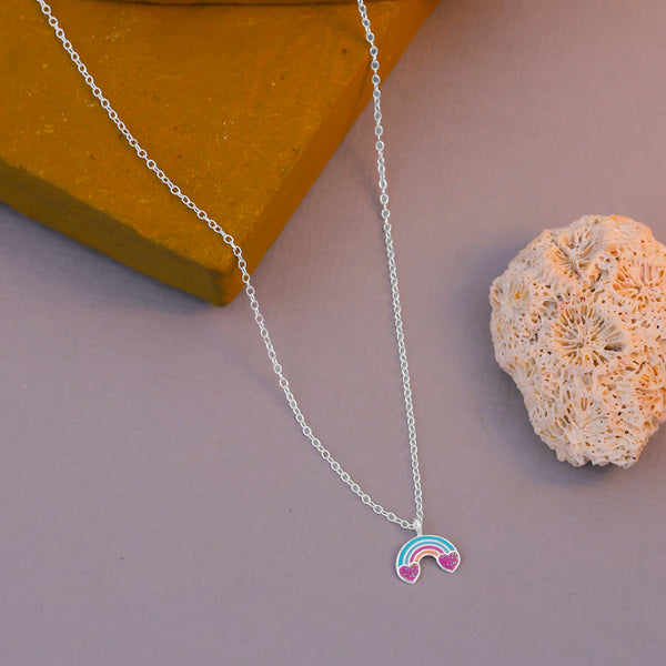 Rainbow Designed Necklaces For Baby with Heart