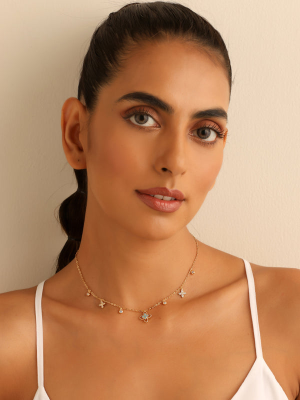 Glamorous Clover Charms Necklace