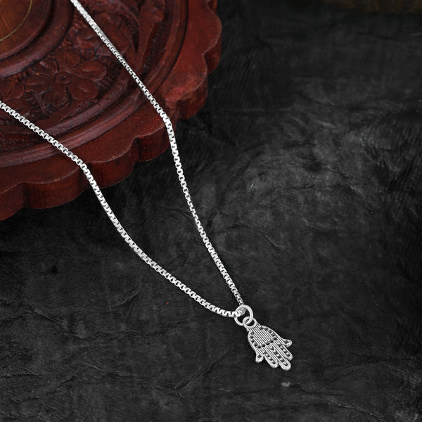 Hamsa Hand Men’s Silver Chain
