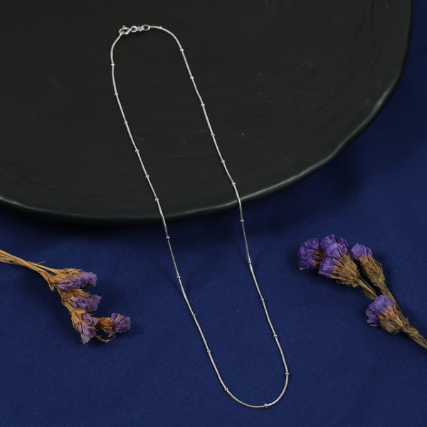 925 Silver Beaded Bar Chain